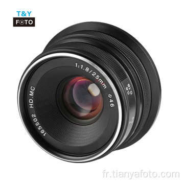 Objectif de l&#39;appareil photo manuel complet f1.8/25mm